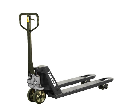 Produktbild von One Hubwagen 2500 Kg Tragkraft – 1150 Mm Gabeln, PU-Rollen, Stahlrahmen, Für Euro-Paletten, Mit Einlaufrollen