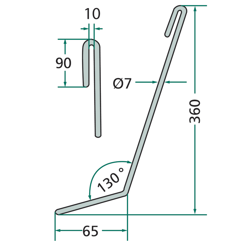 Industriehof® Striegelzinken 490 X 10 Mm Für Marsk-Stig Saatstriegel