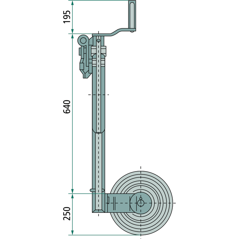 Stützrad mit Stahlblechrad 2000kg | FA16160 Stützrad mit Stahlblechrad 2000kg | FA16160