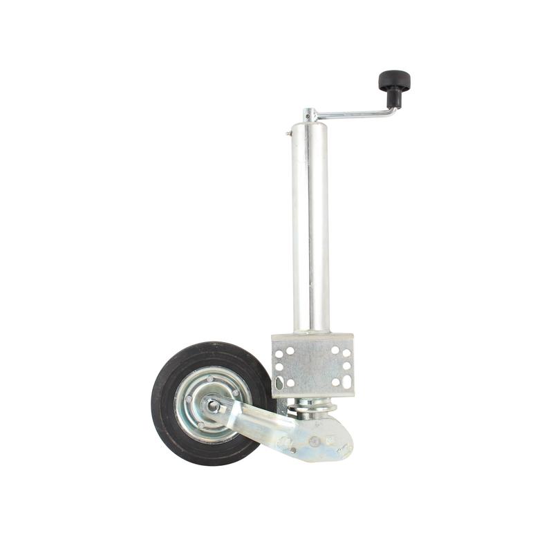 Produktbild von Klappbares Stützrad Grundiert 800 Kg – Stahlblechrad 220x60 Mm, Vierkantrohr 60x60, Hub 220 Mm, Gesamtlänge 840 Mm Für Anhänger